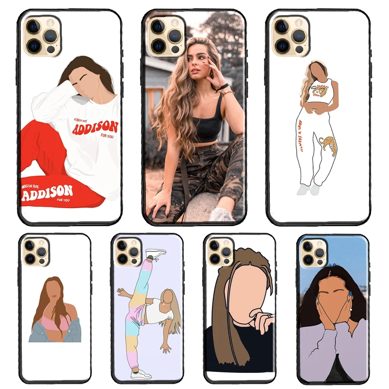 Мягкий чехол Addison Rae для iPhone 12 11 13 Pro Max XS XR X SE 2020 6S 7 8 Plus 12 13 mini, чехол для телефона