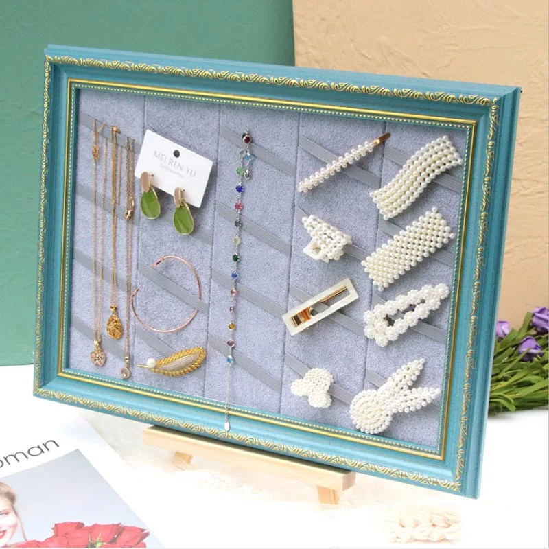 Вельветовая деревянная подставка для демонстрации колец и сережек хранения