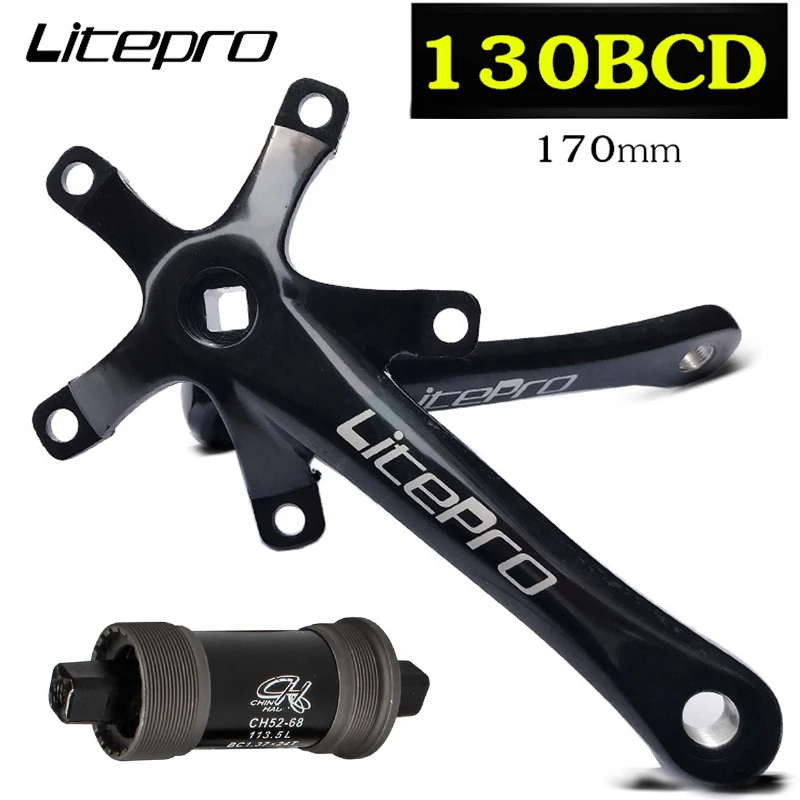 

Litepro 130BCD Кривошип из алюминиевого сплава складной велосипед Кривошип набор квадратное отверстие 170 мм шоссейный велосипед рукоятки с нижни...