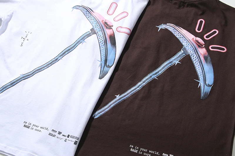 

Harajuku Pickaxe Print Cotton Tshirts Mens and Women O Neck Short Sleeve Oversize Summer T Shirt Streetwear Loose Casual Tees