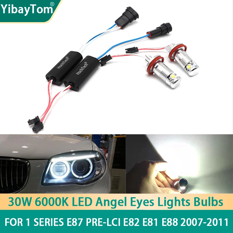 

Bright Durable H8 LED Error Free 30W 1500LM CREE Chip Angel Eye Marker Light Bulb For 1 series E87 Pre-LCi E82 E81 E88 2007-2011