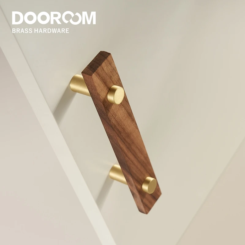 Dooroom грецкий орех латунные ручки мебели длинные современные Тянет Шкаф Комод