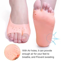 2pcsset soft silicone moisturizing gel socks for foot care protector relieve dry cracked peeling heels shoes insole pedicure