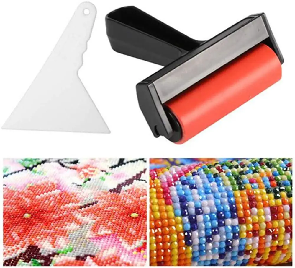 Набор инструментов для 5D алмазной живописи: 2 шт. роликовая ручка, глина, наклейки, коробка для хранения.