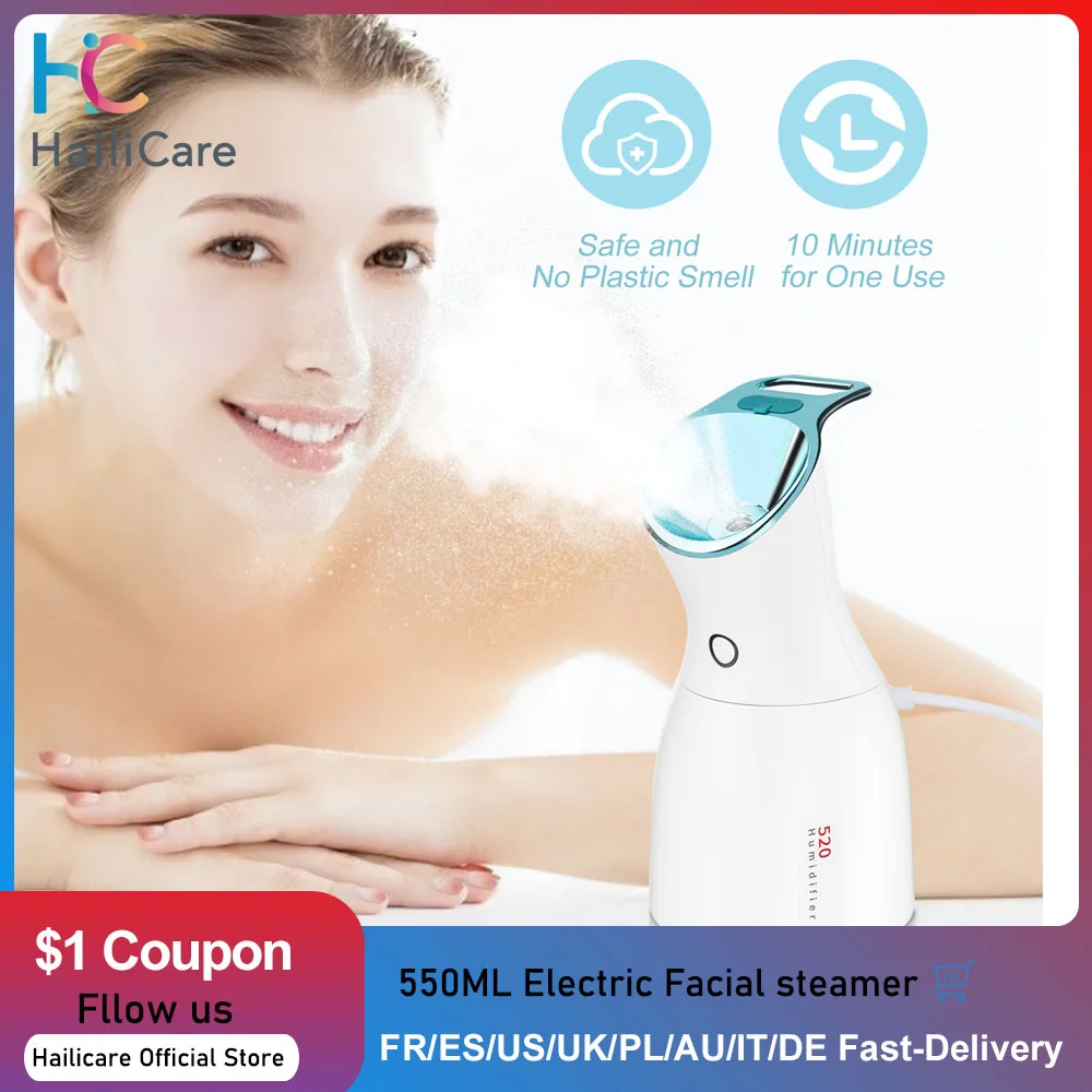 

Facial steamer Electric Large-capacity water tank 500ml Gentle and Deap cleaning face steamer Hydrating spa Whitening beauty