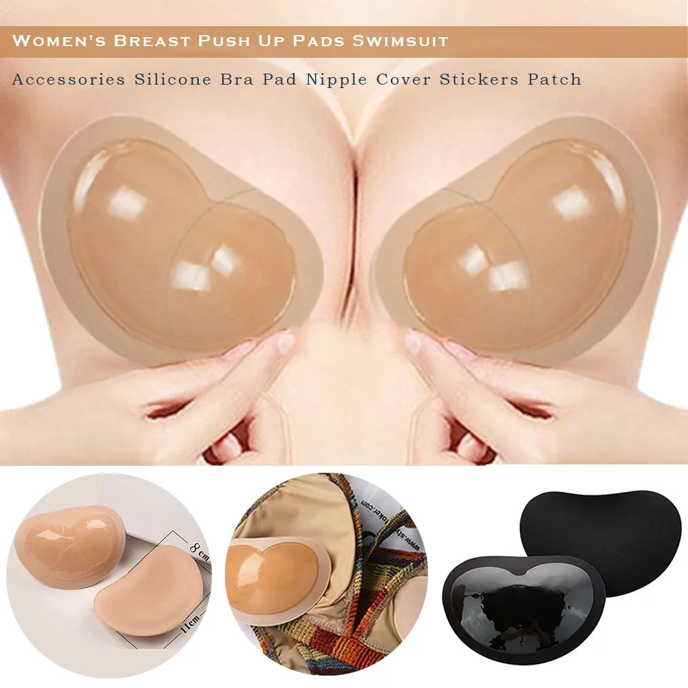 

Swimming Silicone Pads 2020 Women's Breast Push Up Pads Swimsuit Accessories Silicone Bra Pad Nipple Cover Stickers Patch-L05