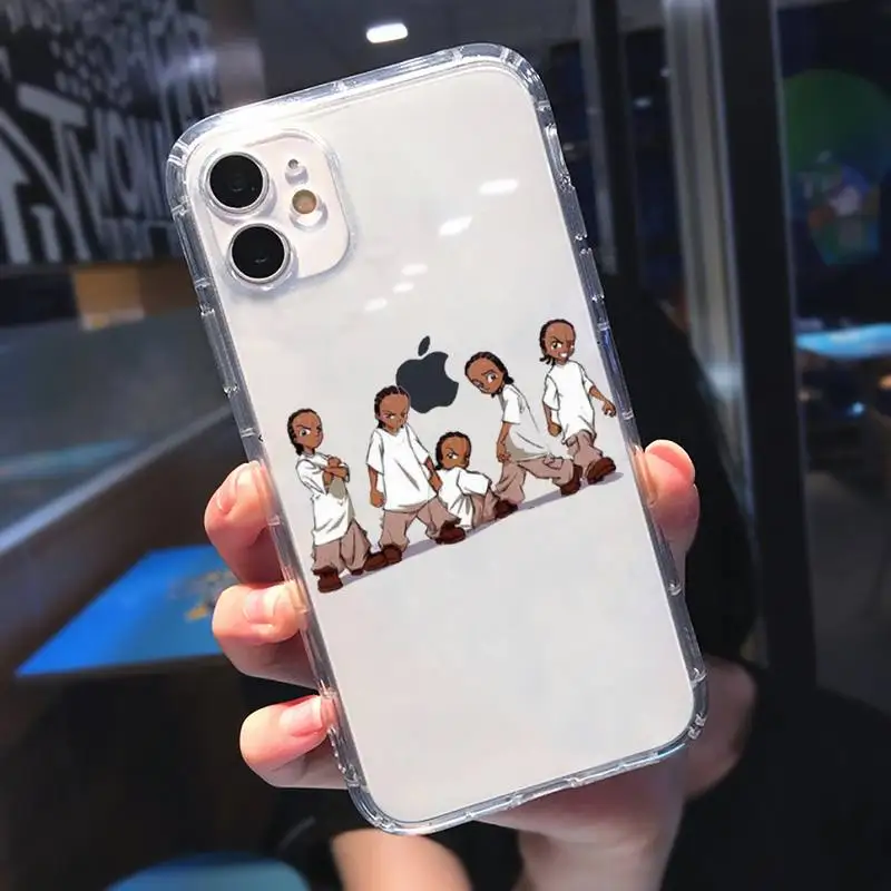 

Cute cartoon The Boondocks Phone Case Transparent for iPhone 11 12 mini pro XS MAX 8 7 6 6S Plus X 5S SE 2020 XR