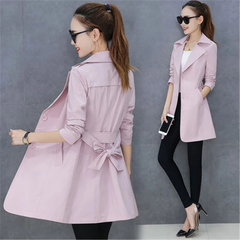 Женское стильное приталенное пальто модная женская верхняя одежда ветровка