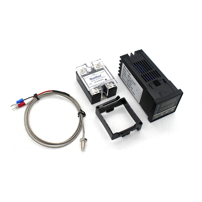 Цифровой PID контроллер температуры ManHua MEX-C100 REX C100 термостат+ 40DA SSR реле+ K термопара 1 м Зонд RKC