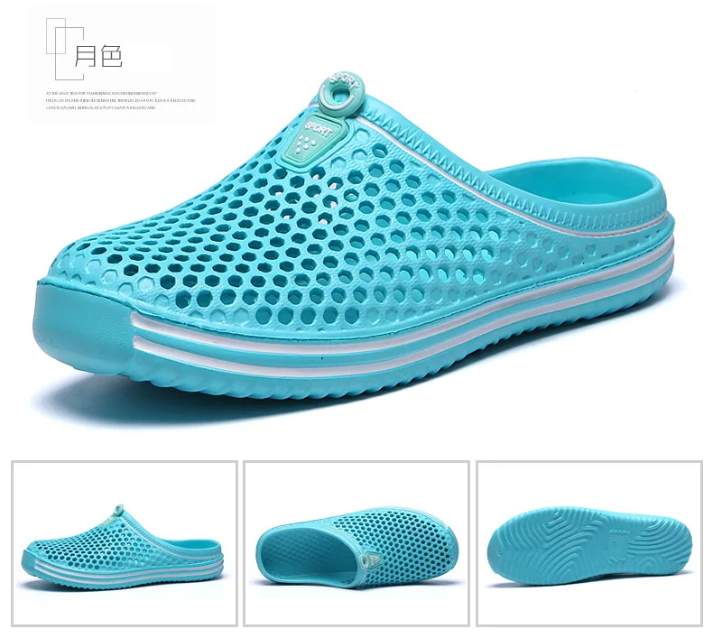 

Men Shoes Beach Casual Men's Slippers Unisex Hollow Out Casual Couple Beach Sandal Flip Flops Shoes Non-slide Male Slippers 2020