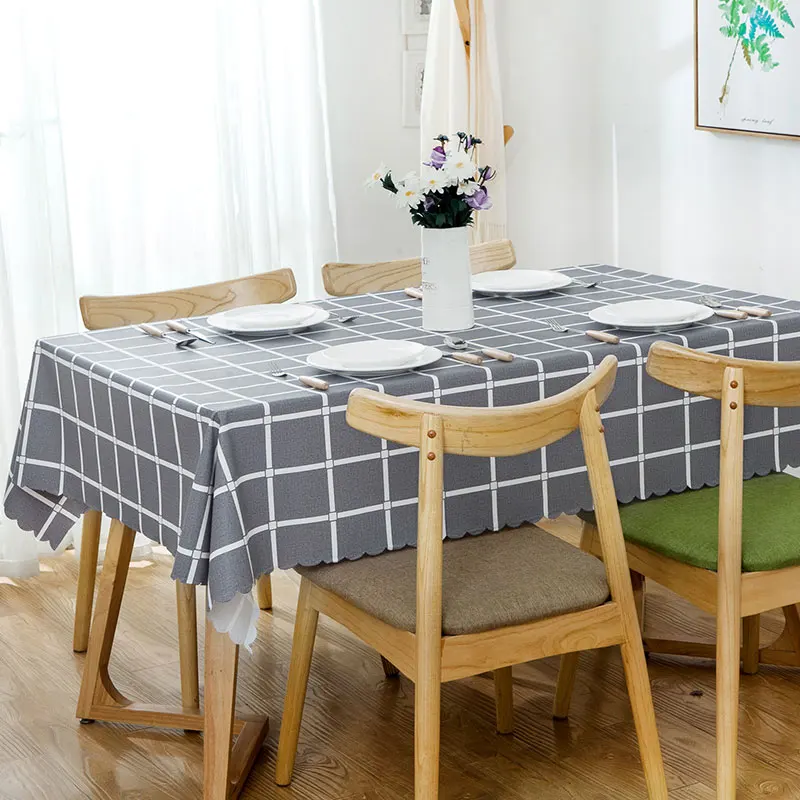 Скатерть из ПВХ в клетку Большая водонепроницаемая и маслостойкая пластиковая
