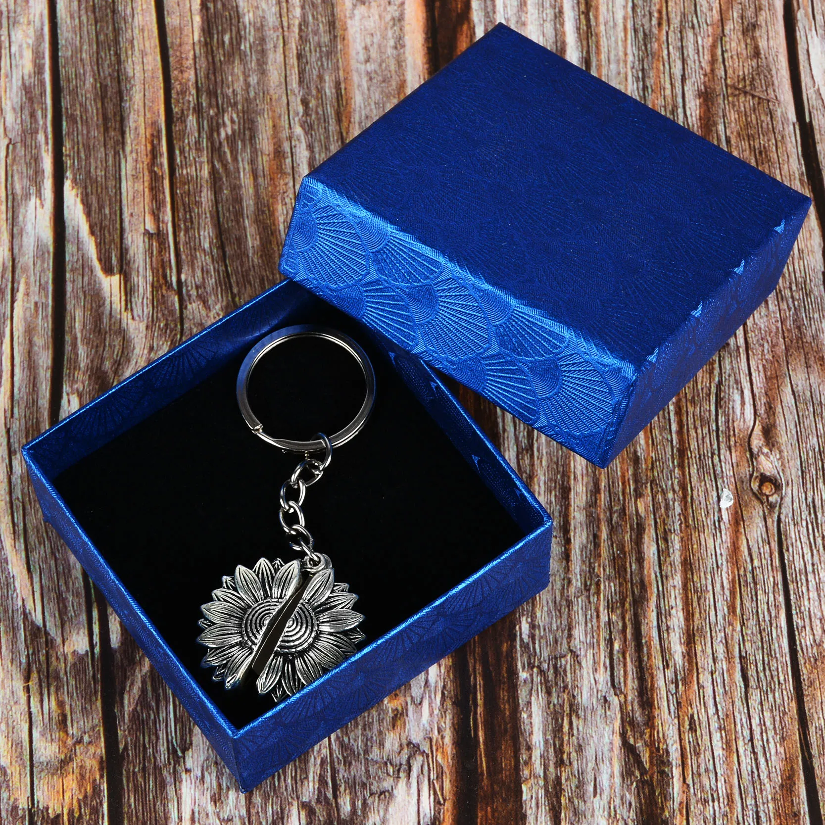 Новый стиль брелок с подсолнухами следуем за вашим блаженством гравированная