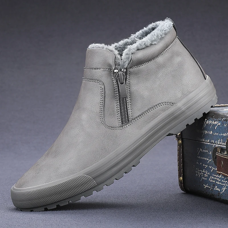 

2022 Fashion Men Boots Lightweight Winter Shoes for Men Snow Boots Waterproof Winter Footwear Plus Warm Slip on Ankle Boots