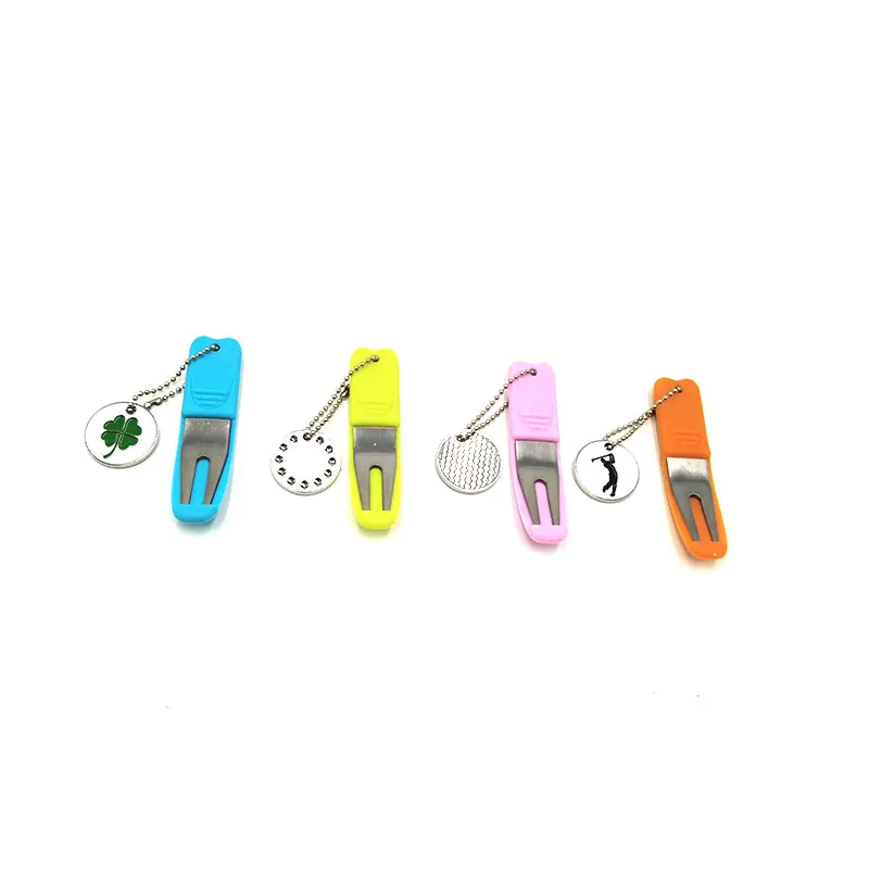 

1Pc High Quality Rubber+Steel Pitch Fork with Ball Marker Golf Divot Tool