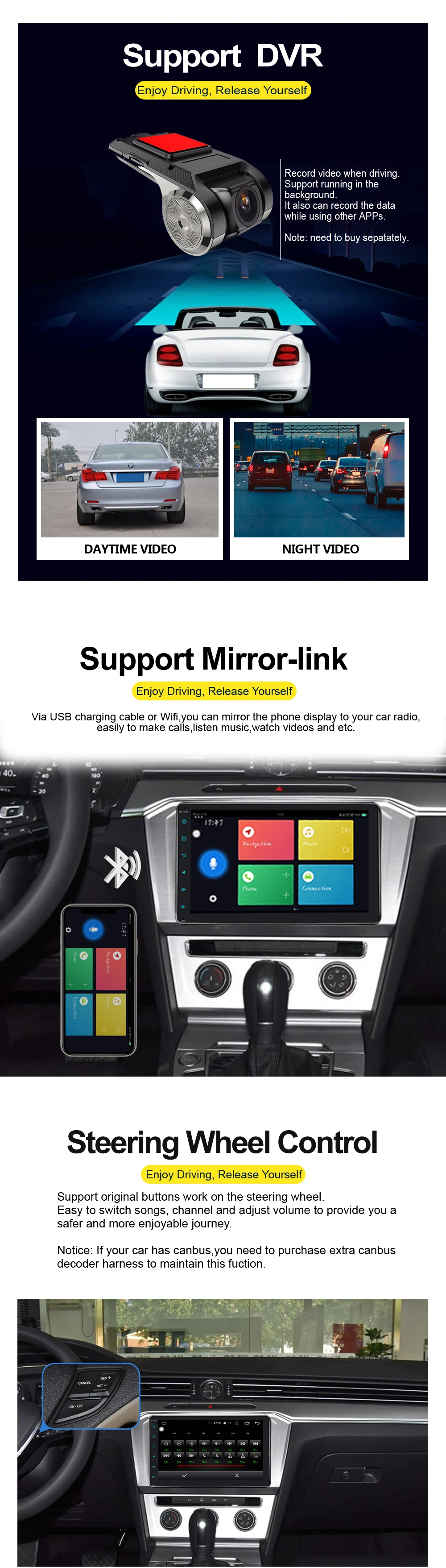 ARKRIGHT одиночный Din " Универсальный автомобильный радиоприемник 2 ГБ/32 Гб Wifi Bluetooth DSP Android 8,1 Восьмиядерный зеркальная связь SWC gps радио плеер