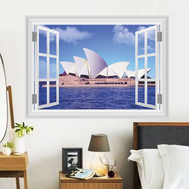 Сиднейская опера наклейки на стене дома для гостиной украшения городской пейзаж