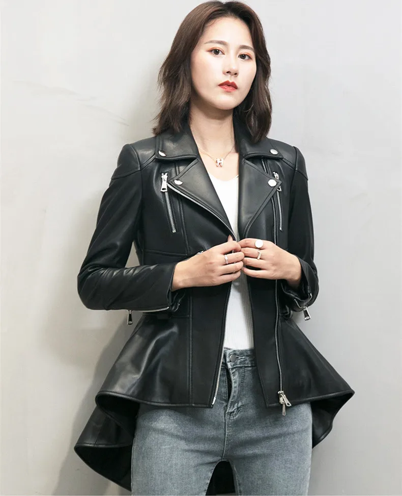 2021 Spring Autumn Chic women's Genuine leather jackets High quality sheepskin Real leather coat C625
