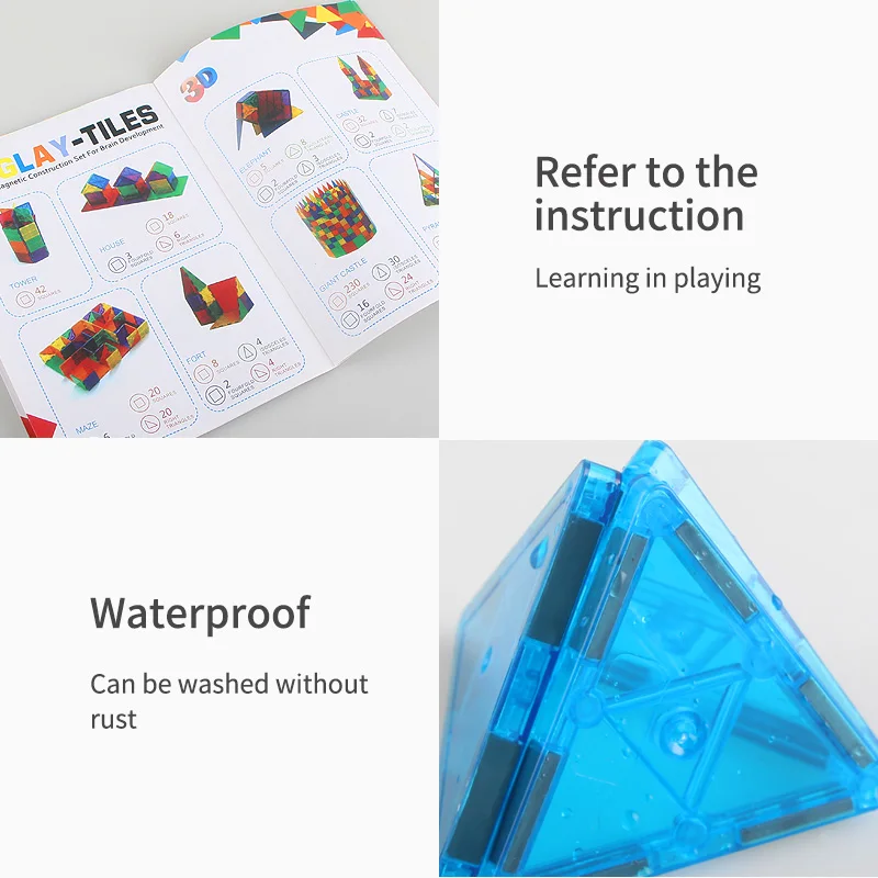 Лидер продаж 2020 Новые магнитные плитки большой размер строительные блоки наборы