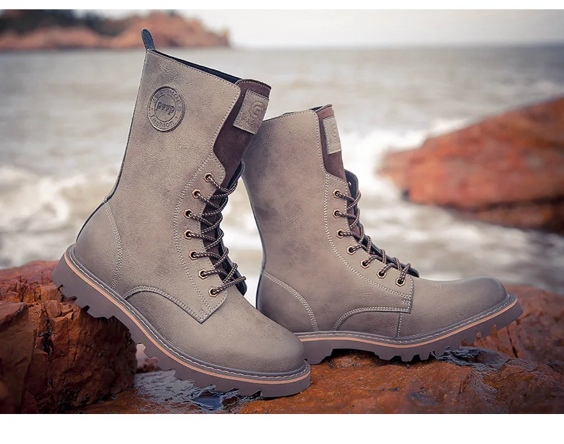 winter Retro genuine Leather Martin boots men shoes quality Hiking boots sports sneakers man lace up boots men footwear