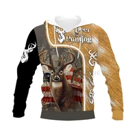 wholesale hunting graphic spring autumn winter hip hop casual deer 3d print hoodie polyester v7