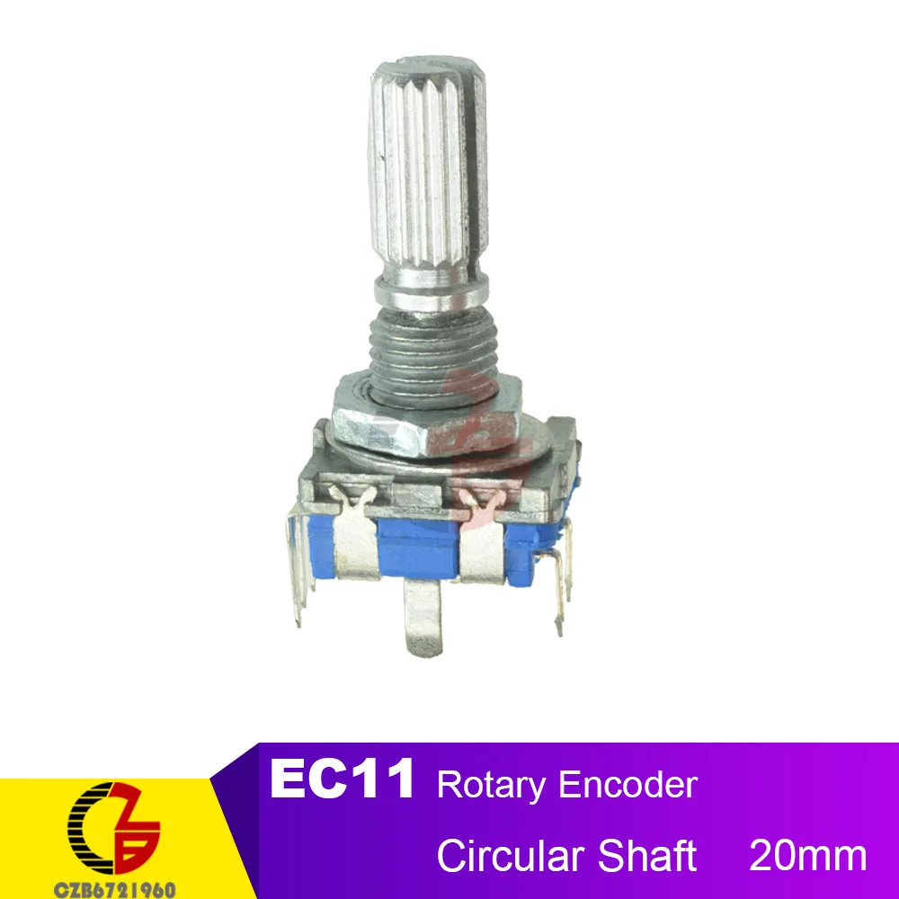 Circular Shaft 20mm 15 мм 20 мм Поворотный кодер переключатель EC11 аудио цифровой потенциометр переключатель кодирования круговой половина ручка вал - Цвет: Circular Shaft 20mm