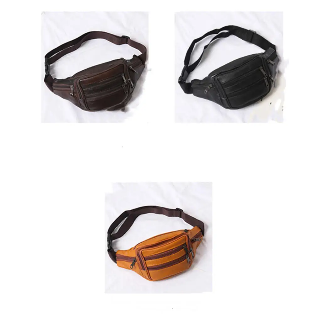 

Men And Women Leather Belt Bag Sports LeisureChest Pack Mobile Phone Bag Multifunctional Crossbody Bag Shoulder Bag Casual