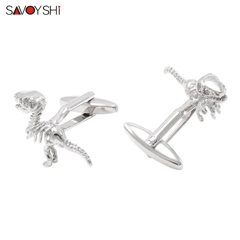 

SAVOYSHI Dinosaur Cufflinks for Mens High Quality Novelty Animal Cuff links Halloween party gifts Jewelry Free engraving name