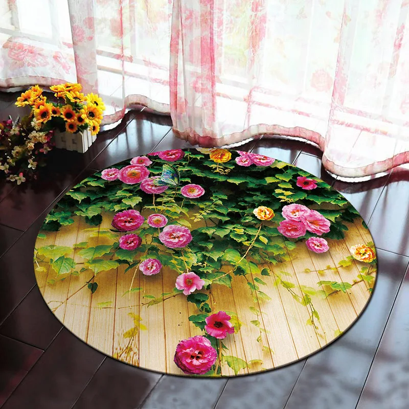 

1314 Cartoon Living Room Bedroom Circular Carpet Floor Mat Foot Mat Study Door Mat Area Rug Rugs Carpets for Bed Room