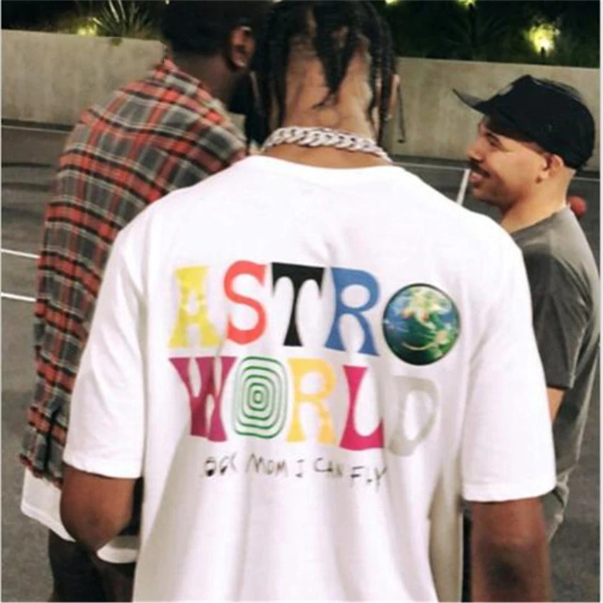 

New Fashion Hip Hop T Shirt Men Women Travis Scotts ASTROWORLD Harajuku T-Shirts WISH YOU WERE HERE Letter Print Tees Tops