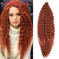 clong soft water wave twist crochet hair synthetic braid hair ombre blonde pink 22 inch deep wave braiding hair extension