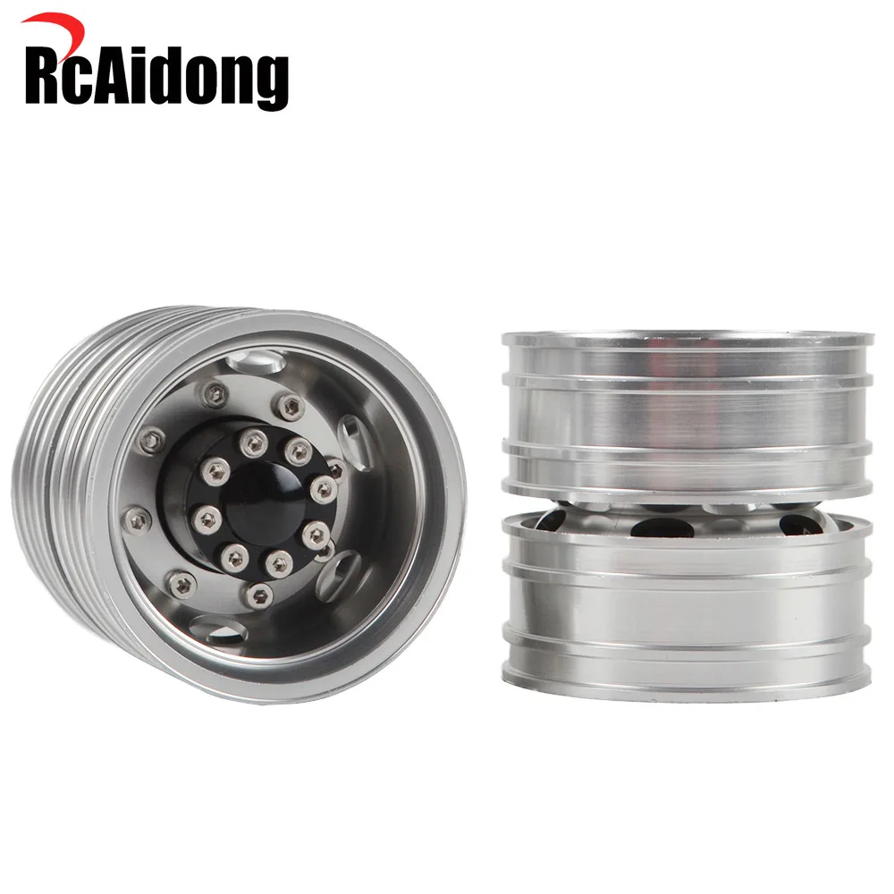 

2pcs Aluminum Rear Wheel Rims Hub For Tamiya 1/14 Tractor Trailer Cargo Truck Car Upgrades Parts