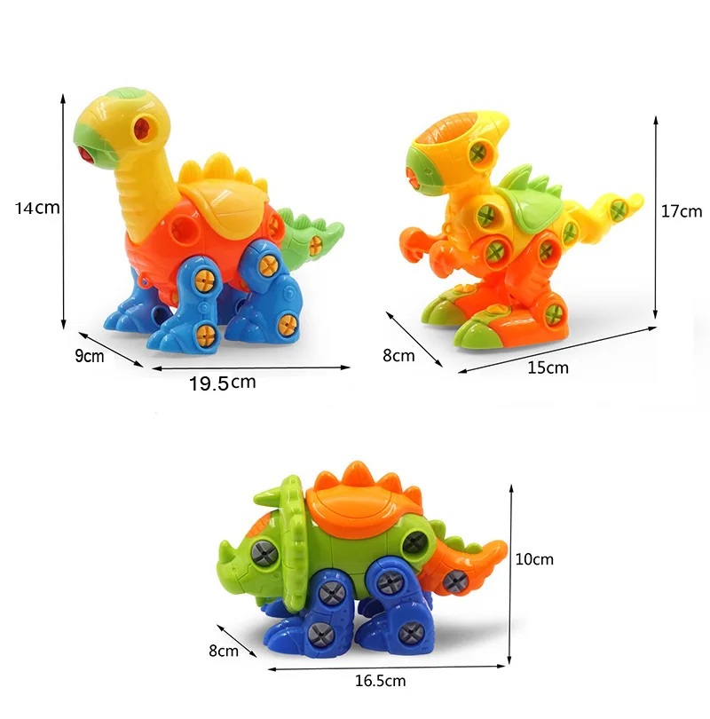 

Kids Baby Toys Disassembling Dinosaur Engineering Car Diy Screwing Toys Assembling Children's Dinosaur Toys Gift for Girls Boys