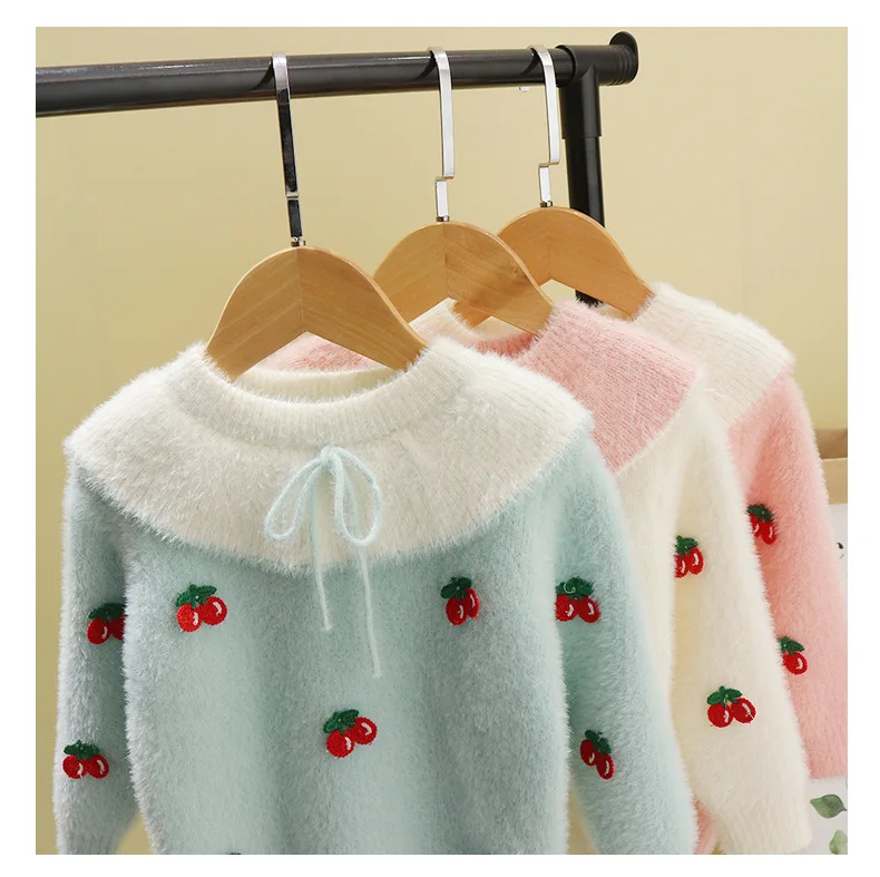 Детские зимние осенние футболки детский пуловер свитера для маленьких девочек