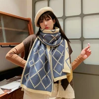 new arrival comfortable thick soft plaid 8 colors scarf warm double side fresh fashion cute high quality knit classical shawl