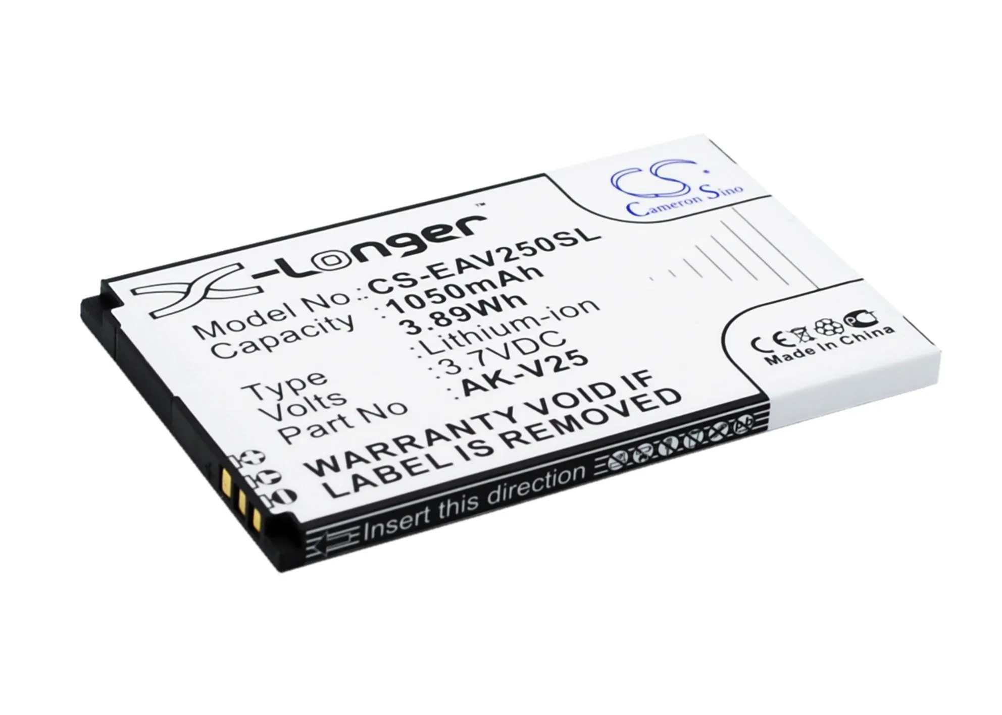 Аккумулятор CameronSino для EMPORIA EUPHORIA Pure V25 V25_001 V50 V50_001 AK-V25 (V2.0) | Мобильные телефоны и