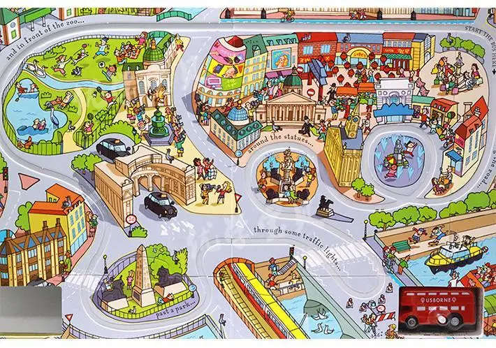 

Original Children Popular Books Usborne Wind-up Bus 3D Toy Board book Colouring English Activity Picture Book