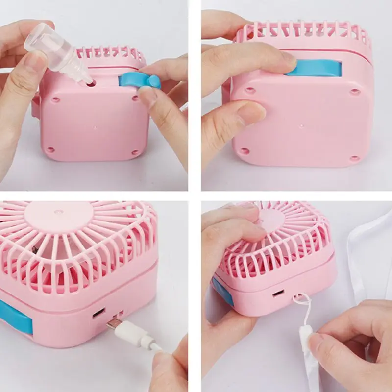 

Portable Mini USB Desktop Fan Humidifier 180 Rotation Adjustable Cooling Fan for Office Household