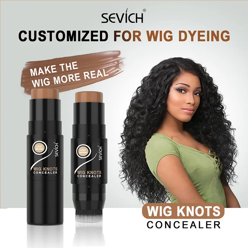 

4 Colors Wig Knots Concealer Wig Dyeing Stick For Front And Hairline 2-in-1 Tool Double-headed With Color Stick And Brush