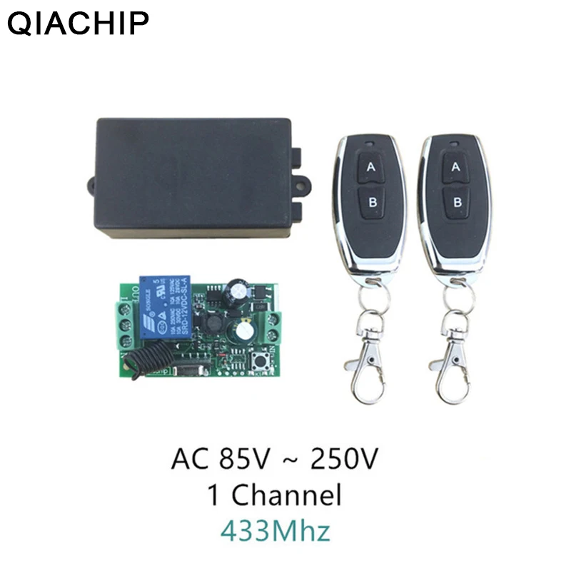 QIACHIP AC 220V 1CH 10A RF беспроводной пульт дистанционного управления световой