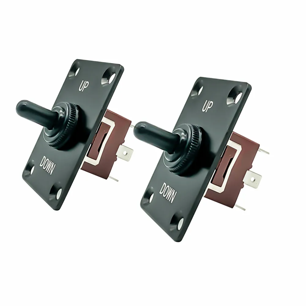 

Marine Boat Yacht Trim Tab 3-Way (On)-Off-(On) Momentary Toggle Switch with Aluminum Panel DC 12V 2pcs