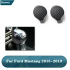 Пластиковые черные наклейки на ручку переключения передач для Ford Mustang 2015, 2016, 2017, 2018, 2019, 2 шт.компл., декоративные аксессуары для салона автомобиля