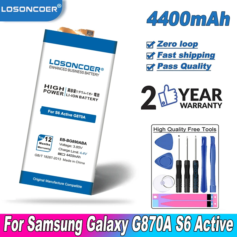 LOSONCOER 4400 мА/ч EB-BG890ABA Мобильный телефон батарея для Samsung Galaxy S6 активный G890A LTE-A G870A