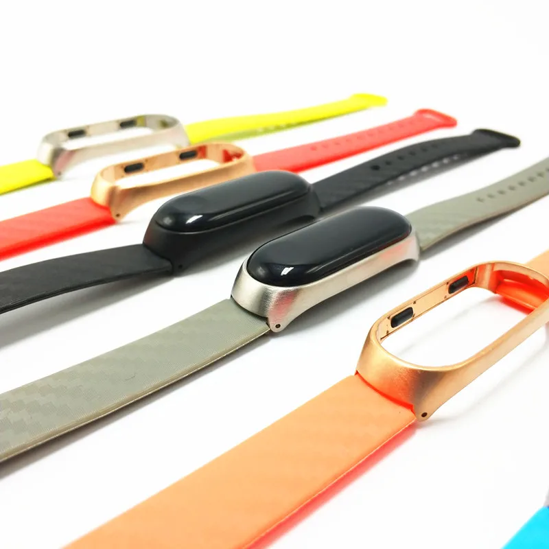 Ремешок Mi Band 3 4 для Xiaomi 2 силиконовый ремешок с металлическим корпусом смарт