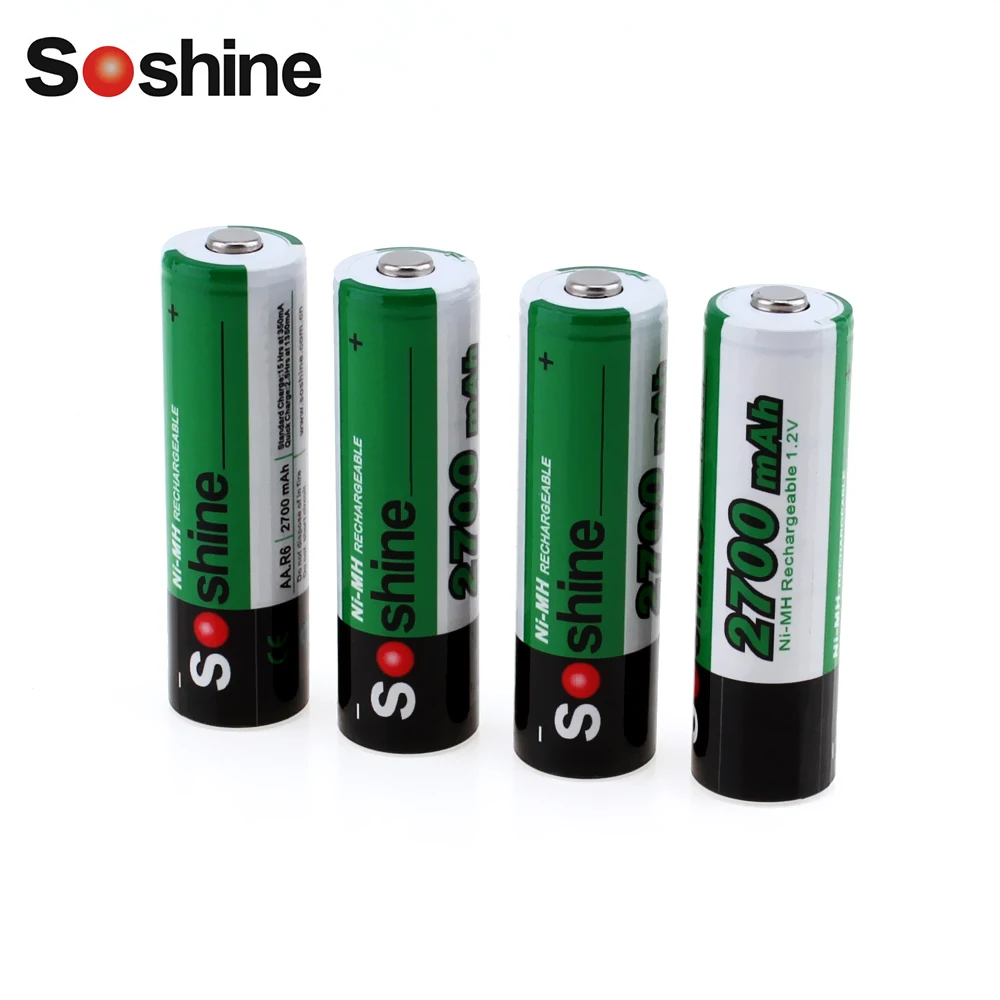 Аккумуляторная батарея Soshine Ni MH AA 20 шт./лот 2700 мА/ч 2 А портативная батарейка для