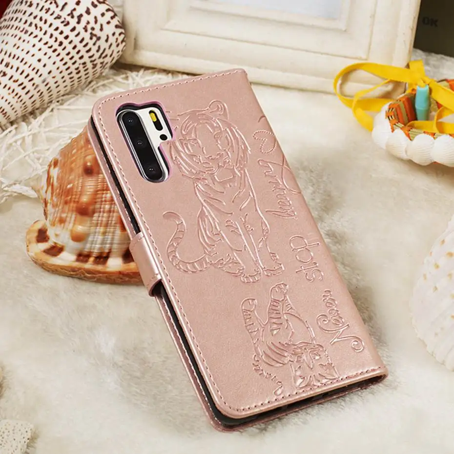 Кожаный флип-чехол с 3D кошкой и тигром для huawei P30 P20 Pro mate 30 Lite P Smart Z Y7 Prime Honor 9X20 Pro 8A 10i Y6