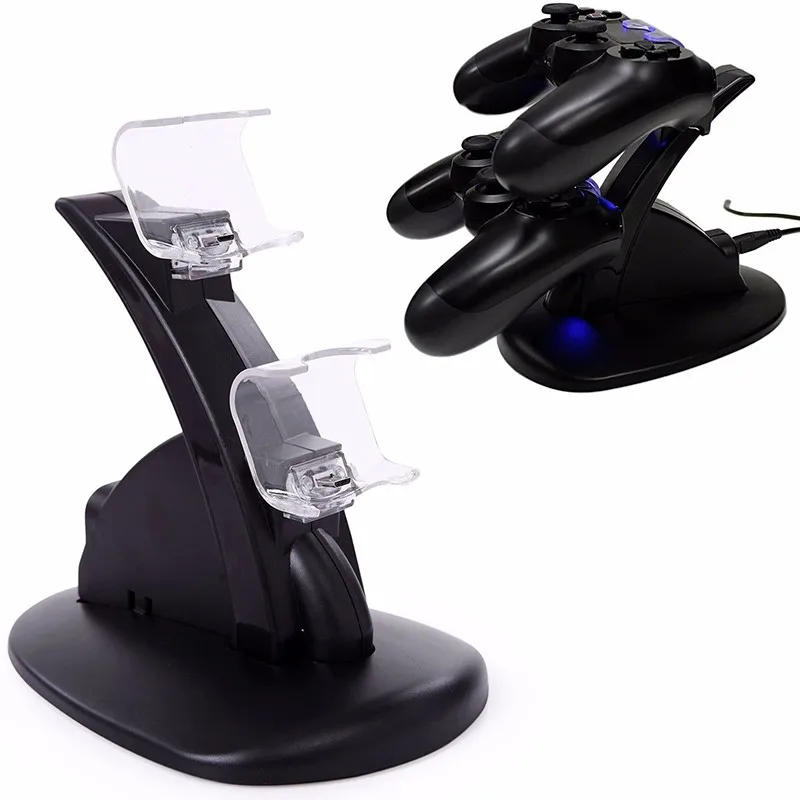 

PS4 Controller Charger Stand Station For Sony Playstation 4 PS4/PS4 Pro/PS4 Slim Game Controller Dual USB LED ps 4 Charging Dock