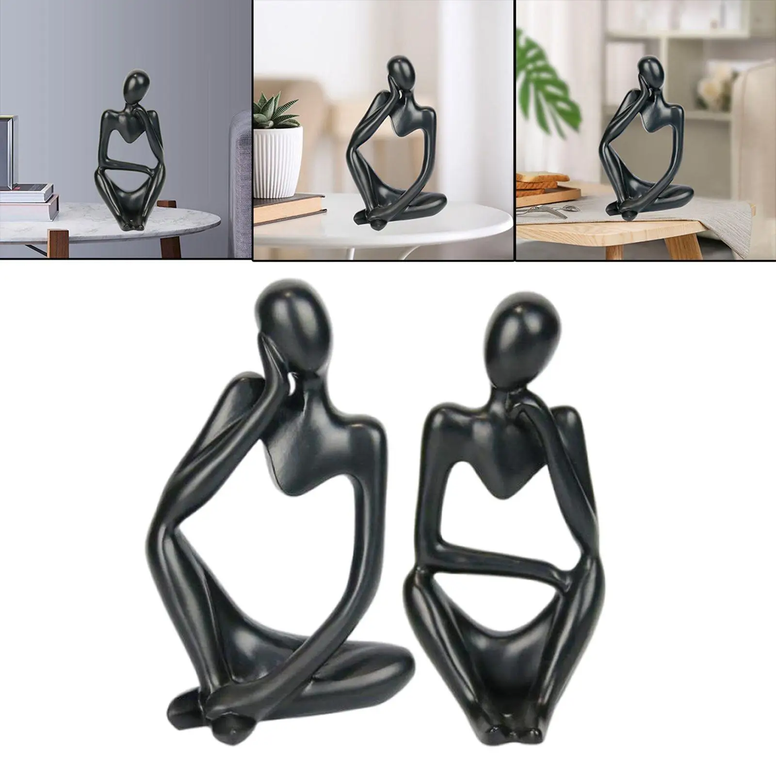 

2x Abstract Sculpture The Thinker Statue Resin Statues Figurine Gifts