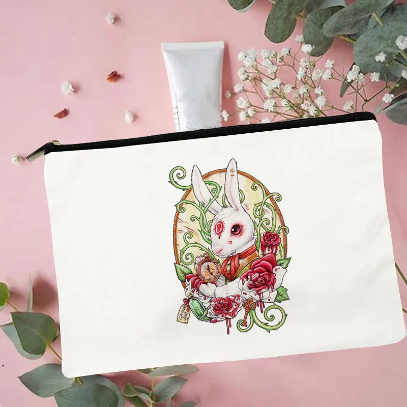 

Women Rabbit Hole Printed Make up bag Fashion Women Cosmetics Organizer Bag for Travel Colorful Storage Bag for Lady Bag