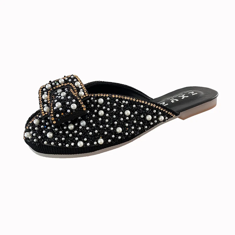 

Female Shoes Butterfly-Knot Low Winter Woman Slipper Slides Jelly Flip Flops Fashion Lady Cover Toe 2021 Glitter Luxury Girl Rub
