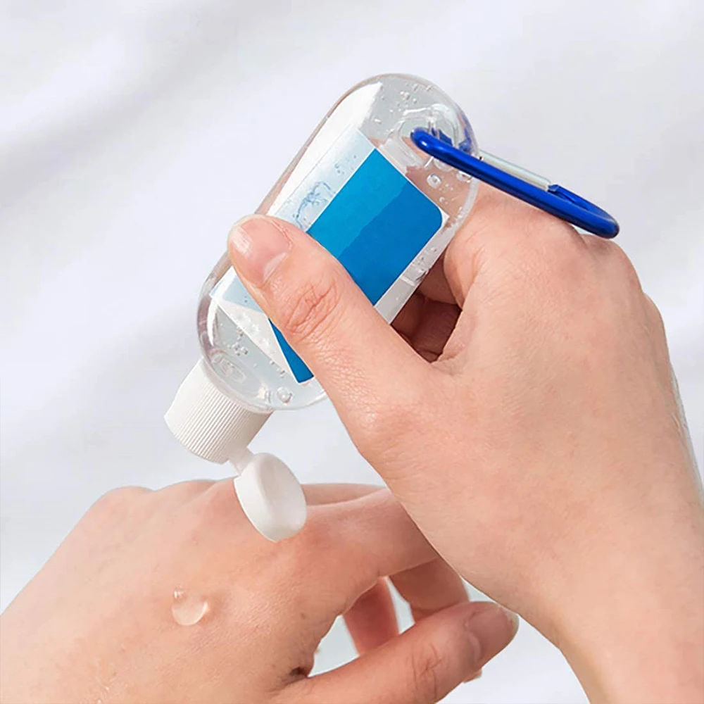 2020 50 мл многоразовая бутылка Пластиковый Карабин крючок с контейнером